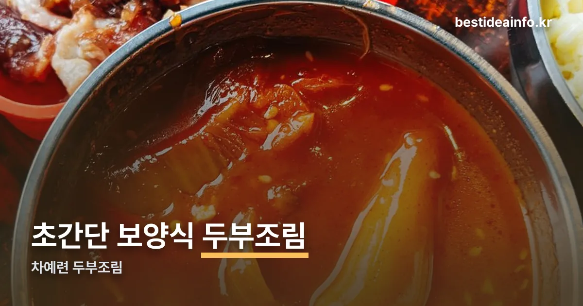 차예련 두부조림 정리 썸네일