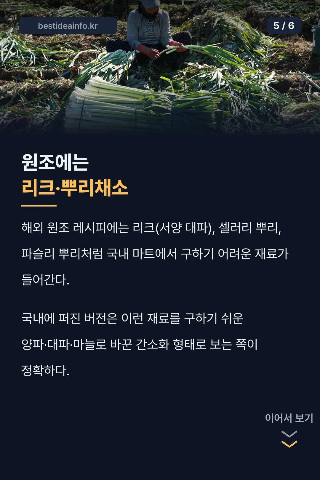 원조 레시피의 리크·뿌리채소