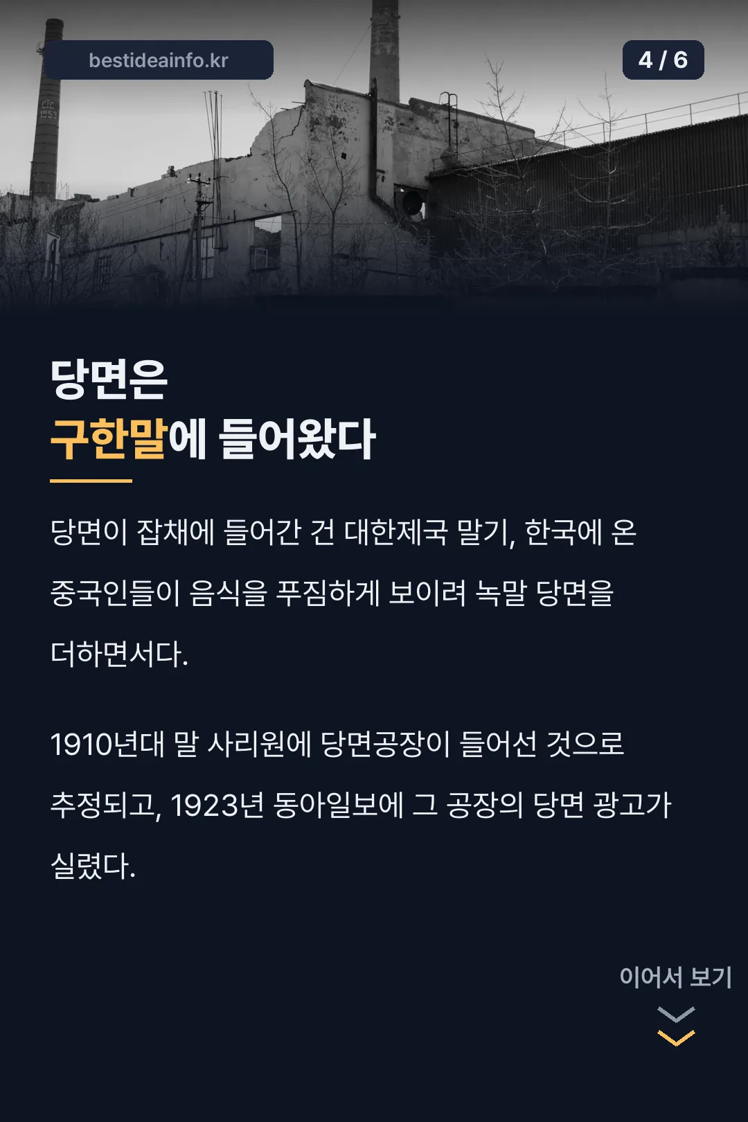 당면 대중화 역사